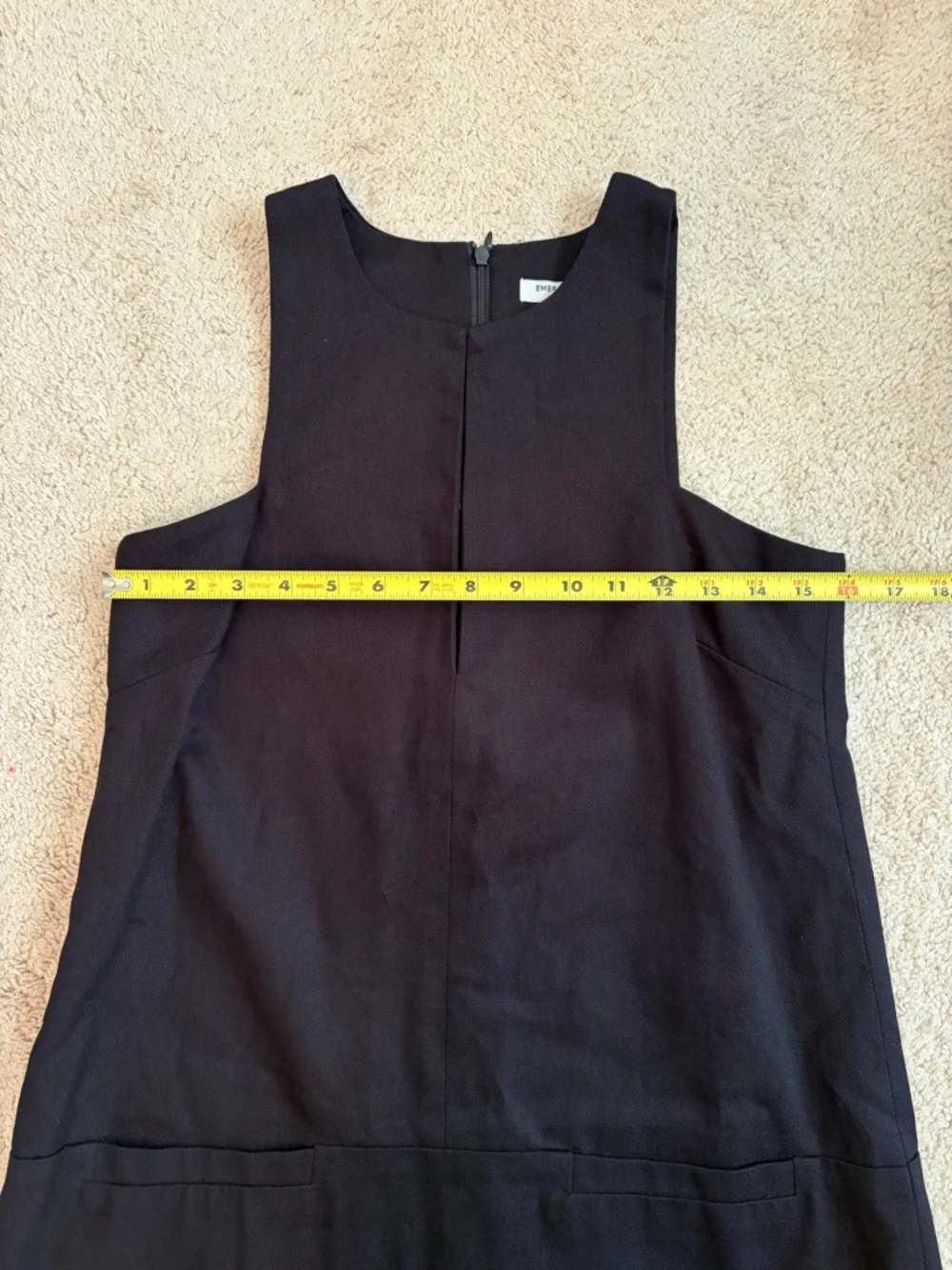 Emerson Fry Black Cut Out Mod Mini Dress Size XS 100% Cotton Twill Sleeveless